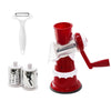 Manual Vegetable Slicer 3-Blade Hand Crank Chopper for Meal Prep