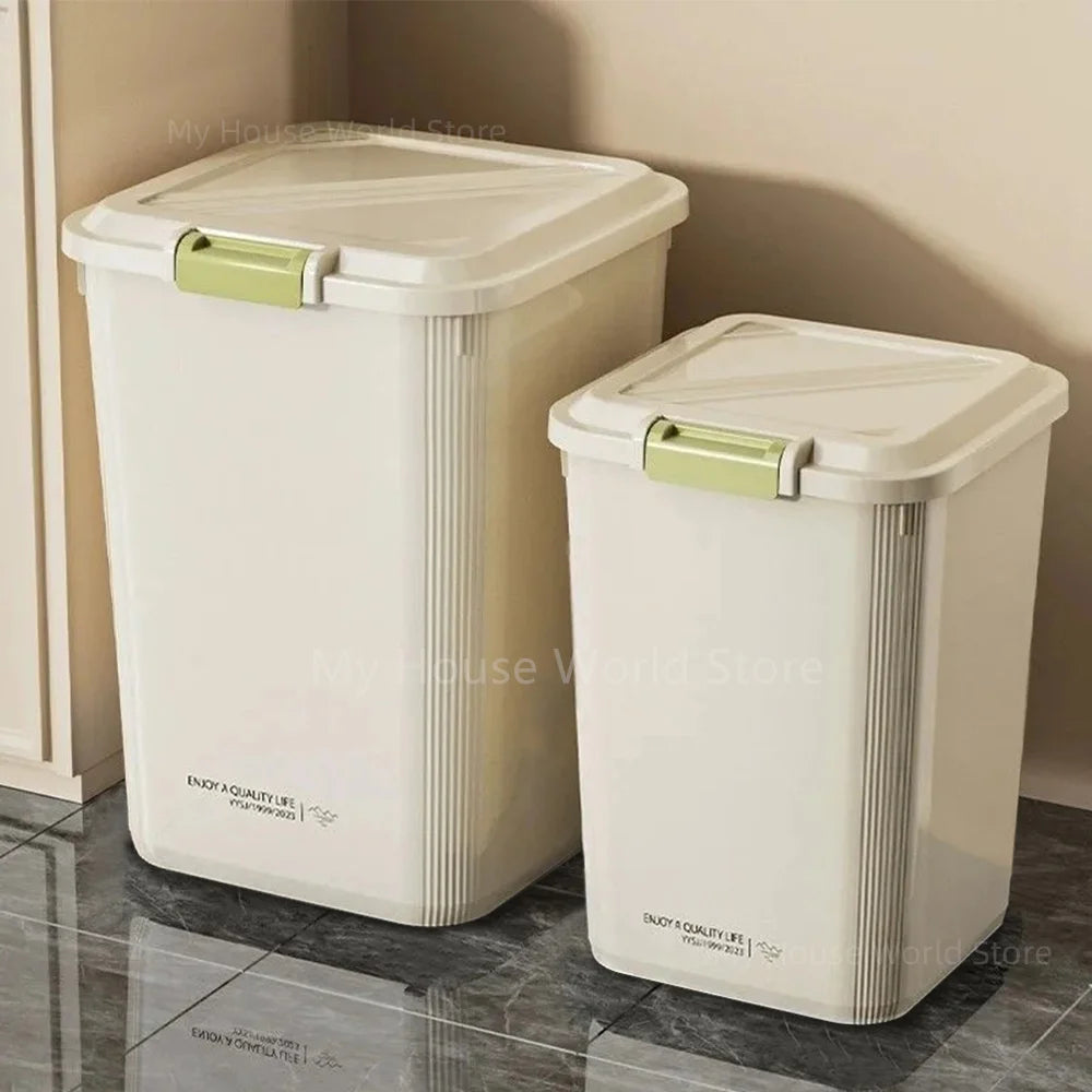 10KG Rice Container Rice Storage Box Sealed Cereal Dispenser with Buckle Insect Proof Grain Pet Food Container Kitchen Organizer