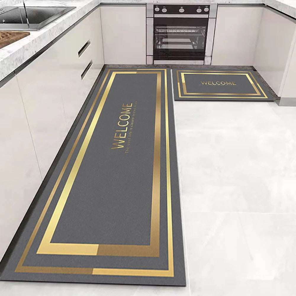 Soft Washable Kitchen Floor Mat - Anti-Slip Long Area Rug for Bedroom, Hallway & Bathroom Entrance