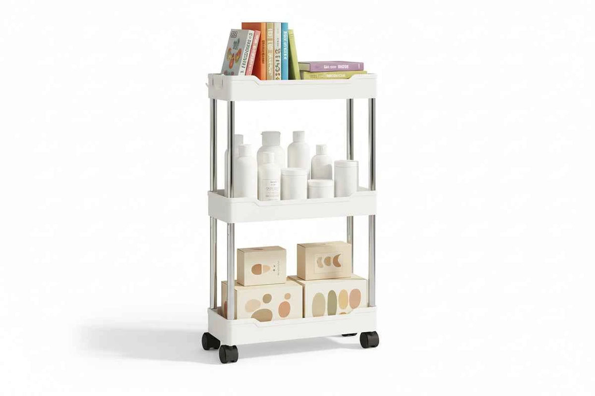 3-Layer Rolling Storage Cart with Wheels - Multi-Purpose Organizer for Bathroom, Kitchen & Office - Hom Haven