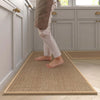 Washable Faux Sisal Kitchen Runner Rug - Non-Slip Natural Rubber Back Woven Kitchen Mat