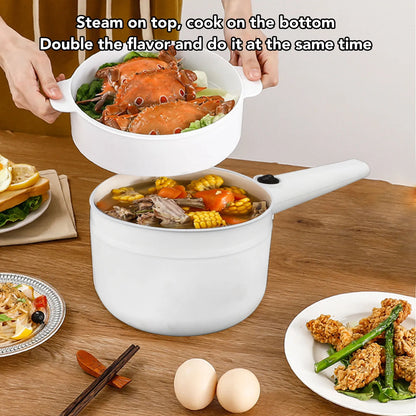 1.8L Electric Mini Cooking Pot – Non-Stick Ramen Cooker with Steamer (600W) - Hom Haven