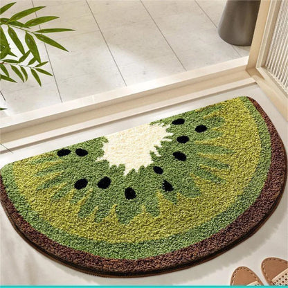 VIKAMA Fruit Pattern Imitation Cashmere Carpet - Warm Washable Bathroom Door Mat & Porch Rug - Hom Haven