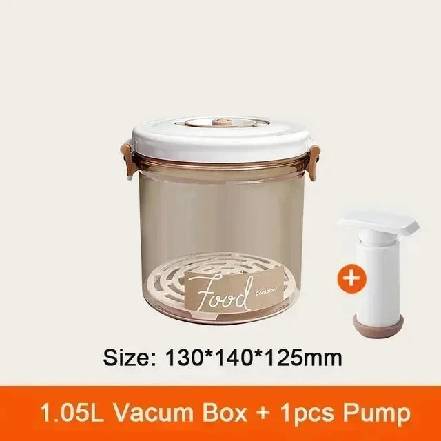 Vacuum Sealed Food Storage Box - Large Capacity Transparent Fresh-Keeping Kitchen Container with Pump