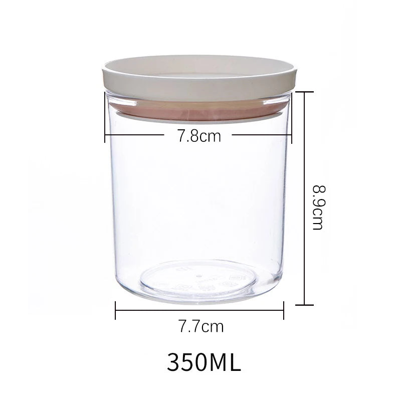 Sealed Food Grade Transparent Kitchen Storage Jar - Airtight Snack & Grain Container (250ml-700ml)