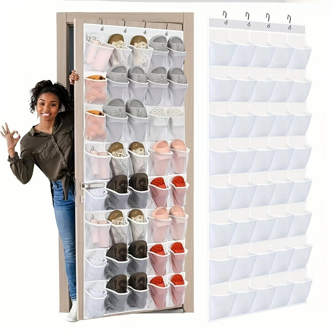 Over The Door Shoe Rack With12/14/24/28/35/40 Large Mesh Pockets Hanging Shoe Organizer For Closet Hanging Shoe Rack Holder