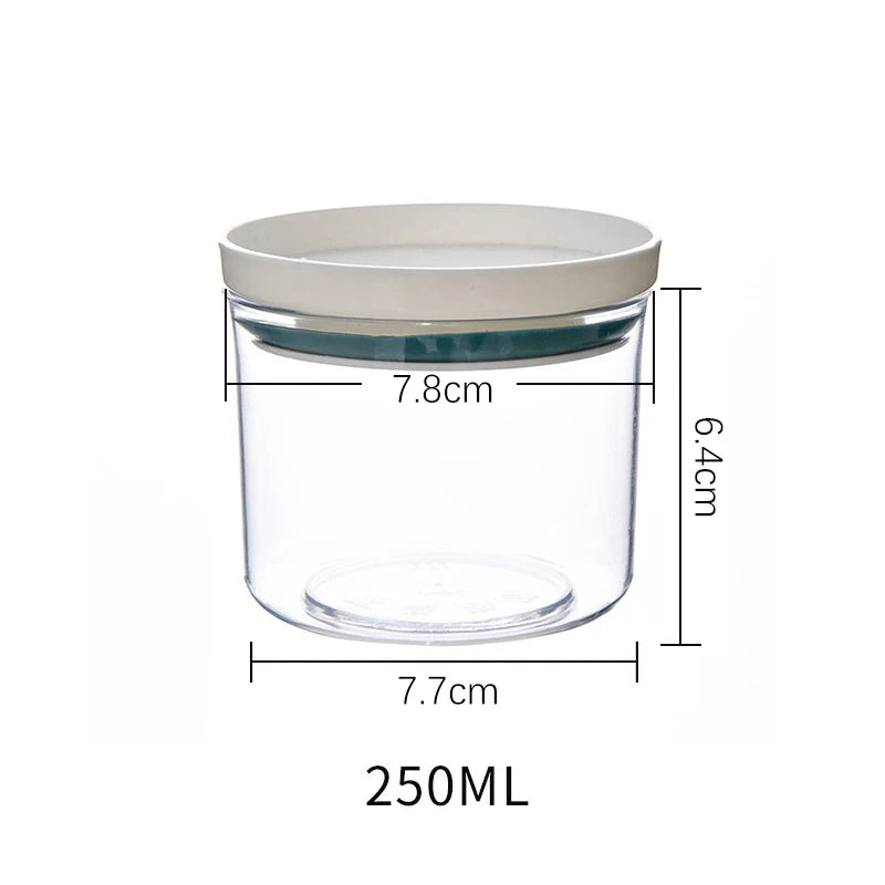 Sealed Food Grade Transparent Kitchen Storage Jar - Airtight Snack & Grain Container (250ml-700ml)