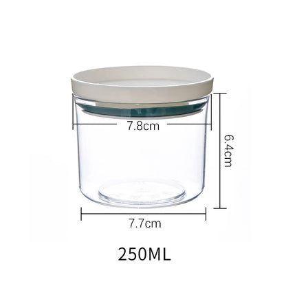 Sealed Food Grade Transparent Kitchen Storage Jar - Airtight Snack & Grain Container (250ml-700ml) - Hom Haven