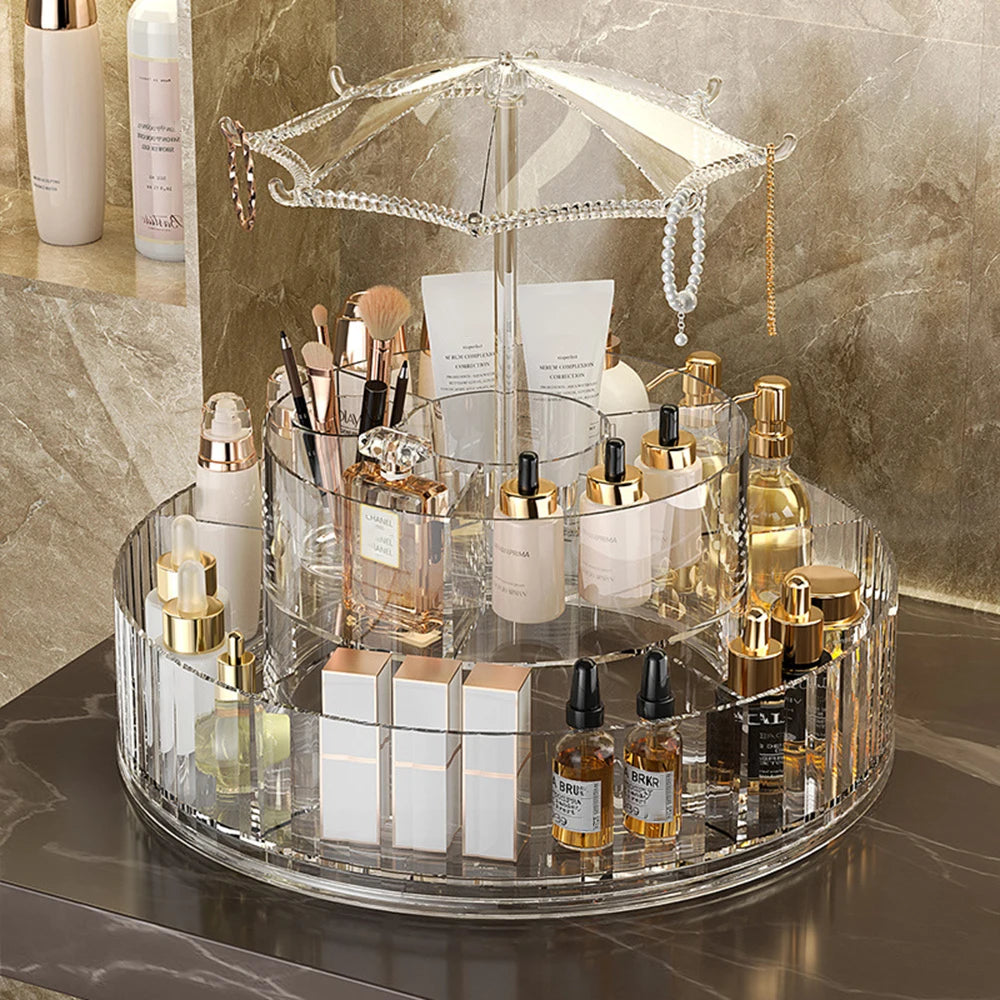 360° Rotating Acrylic Desktop Cosmetic Organizer