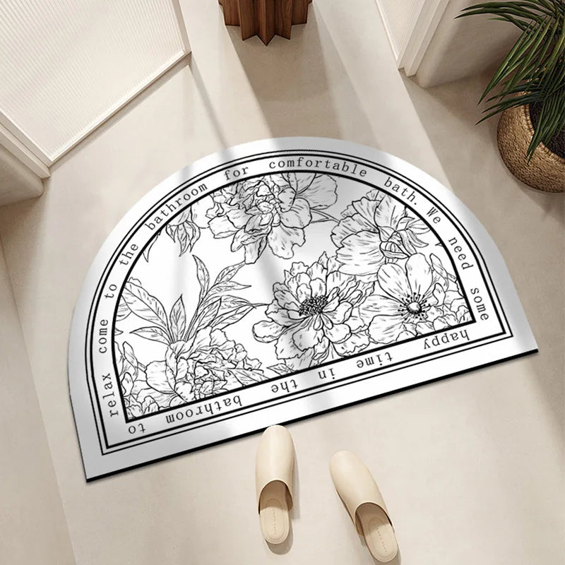 VIKAMA Bathroom Mats Kitchen Mats Foot Rugs Front Door Mats Diatomite Mud Non-slip Absorbent Quick Dry Machine Washable