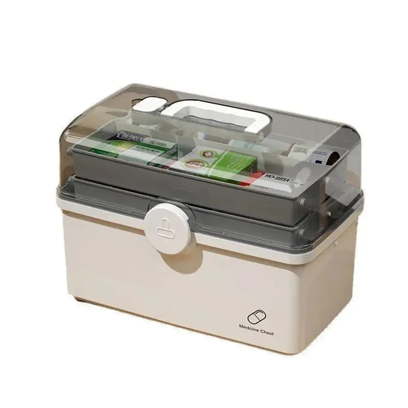Large Capacity Multi-Layer Home Medicine Storage Box - Lockable First Aid Organizer Cabinet