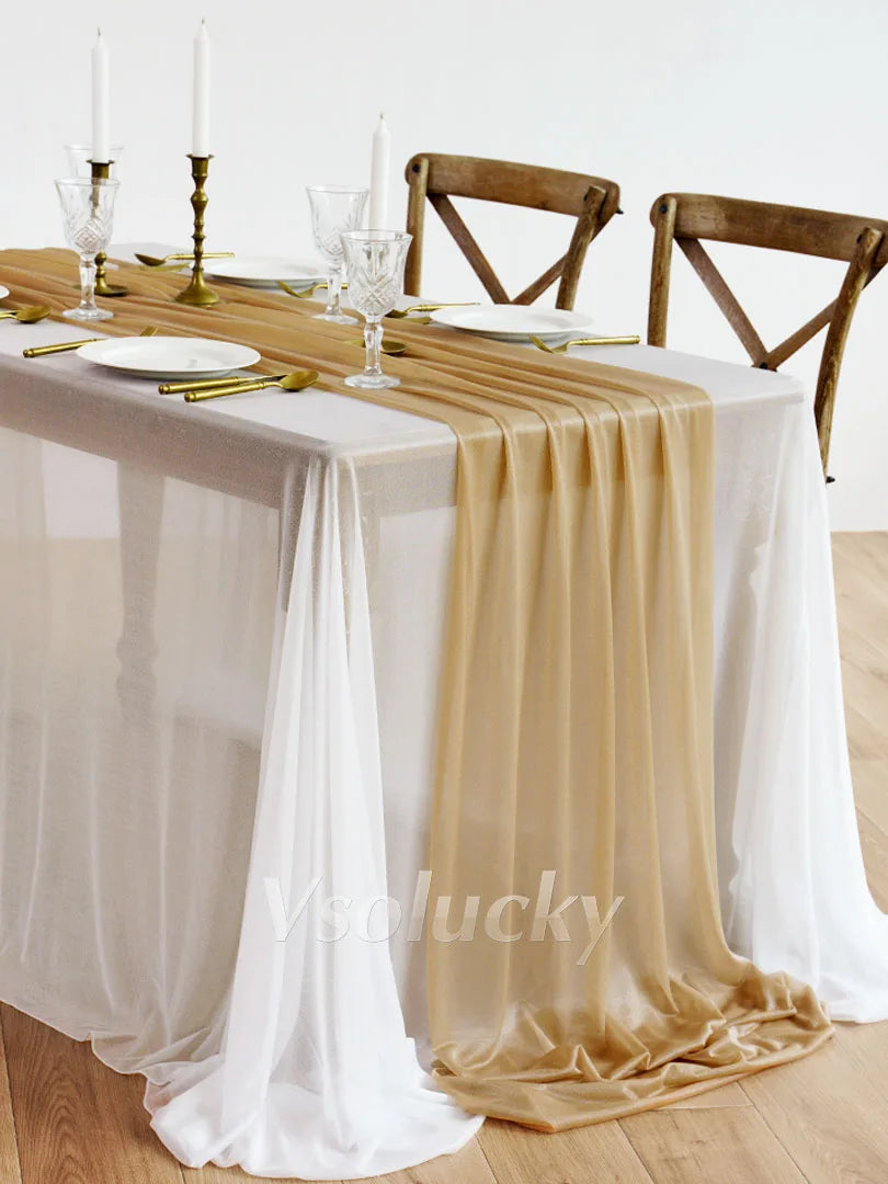 Table Runner Luxury Sheer for Wedding Rustic Boho Party Bridal Shower Birthday Christmas Decorations