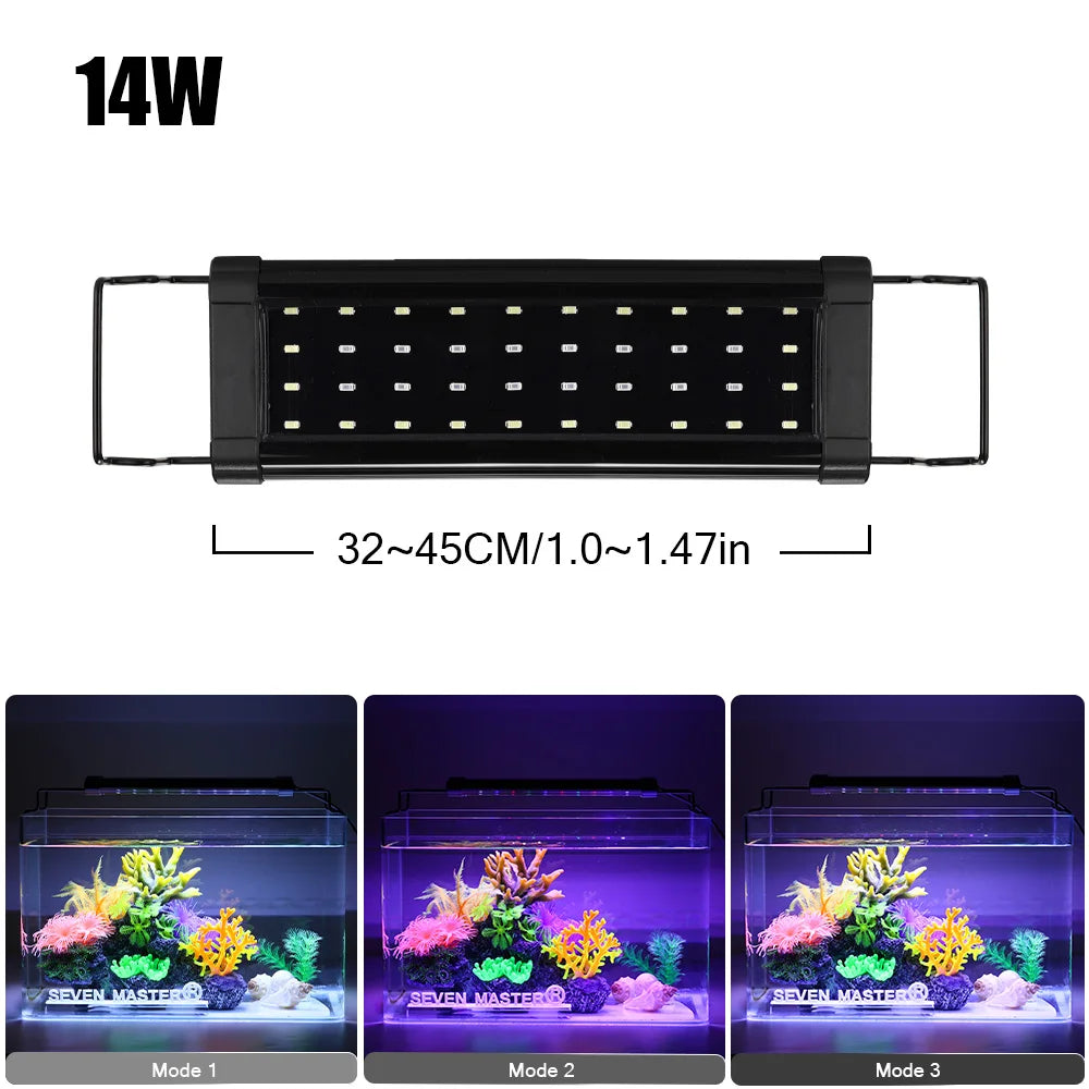 Aluminum Alloy Aquarium Clip-On LED Lamp for Fish Tank Plants