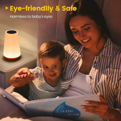 13-Color Changing RGB Night Light - Remote Control Touch USB Rechargeable Dimmable Bedside Table Lamp - Hom Haven