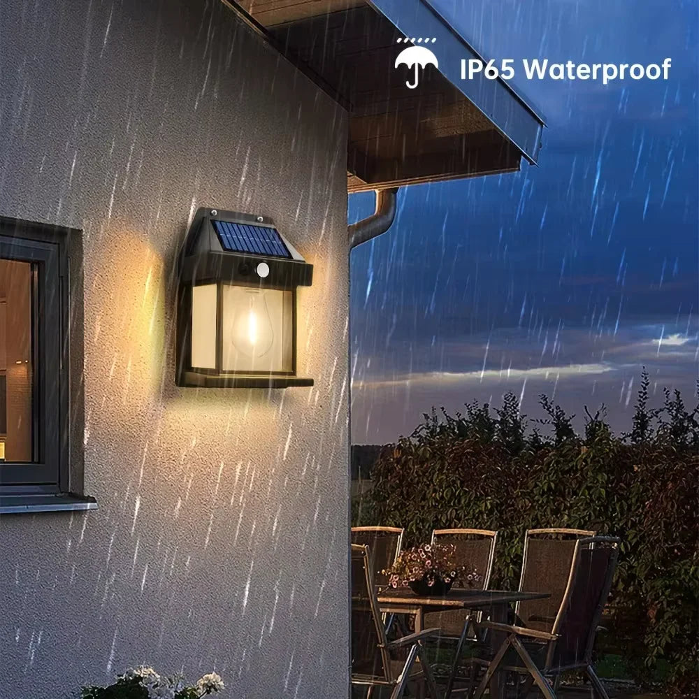 Solar Powered Waterproof LED Wall Light with Motion Sensor for Outdoor Garden
