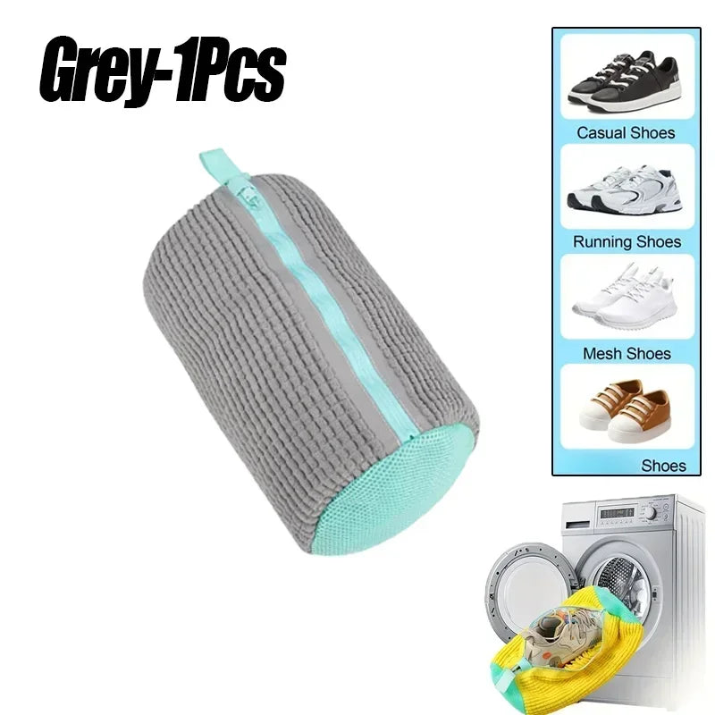 Shoe Washing Machine Bag with Liquid Shoe Brush Set - Durable Laundry Shoe Bag for All Shoe Types (1/2/4 Pcs)