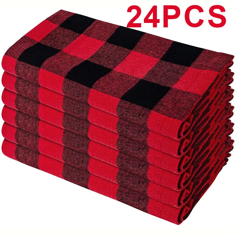 Set Of 6/12/24 40x40cm Tablecloth Napkins, Durable Polyester Thickened Pads, Reusable Kitchen, Dining, Holiday Decorations