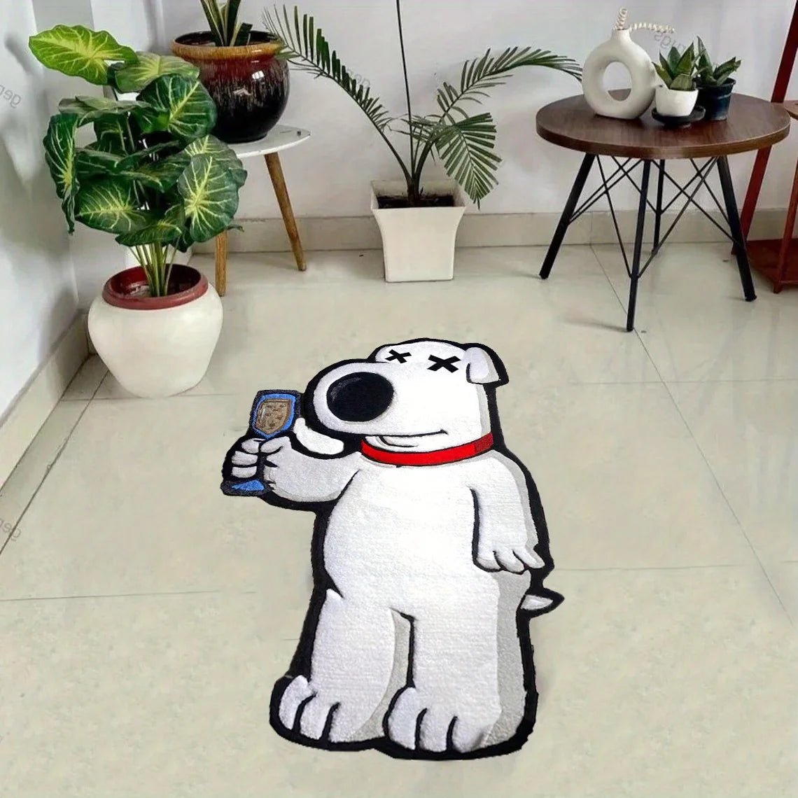 VIKAMA Cartoon Bear Irregular Shaped Carpet - Soft Bedside Rug for Bedroom & Living Room Decor