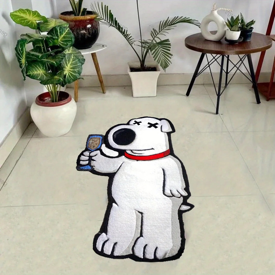 VIKAMA Cartoon Bear Irregular Shaped Carpet - Soft Bedside Rug for Bedroom & Living Room Decor