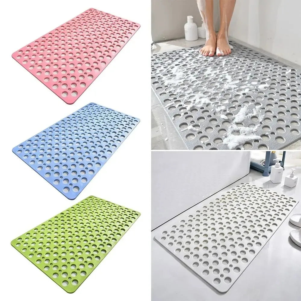 Non-Slip Bath Mat with Drain Holes & Suction Cups - Easy Clean Bathtub Mat Bathroom Accessory - Hom Haven
