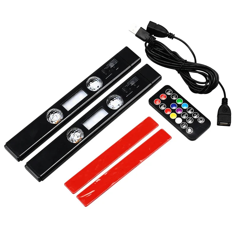 2-in-1 LED Car Starry Sky RGB Ambient Roof Light with Remote