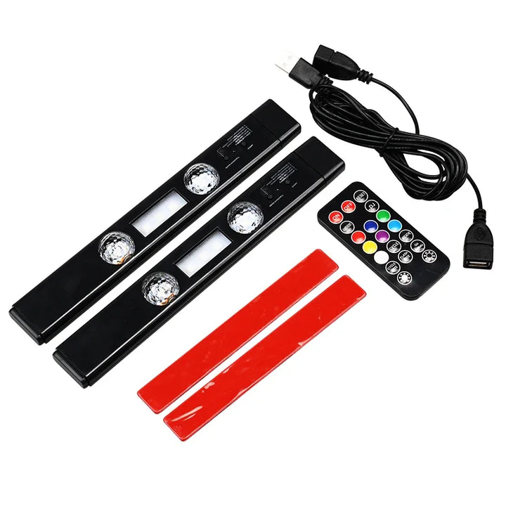 2-in-1 LED Car Starry Sky RGB Ambient Roof Light with Remote