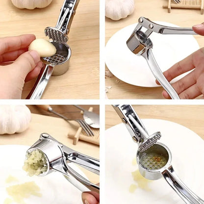 Stainless Steel Garlic Crusher & Peeler - Easy-Clean Garlic Press Kitchen Tool - Hom Haven