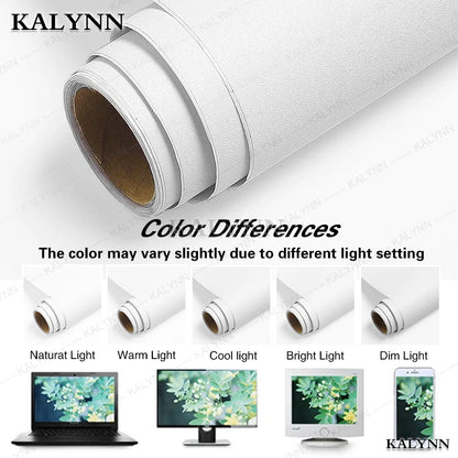 Waterproof Matte Vinyl Self-Adhesive Wallpaper - White & Black Contact Paper for Wall, Furniture & Living Room Decor - Hom Haven