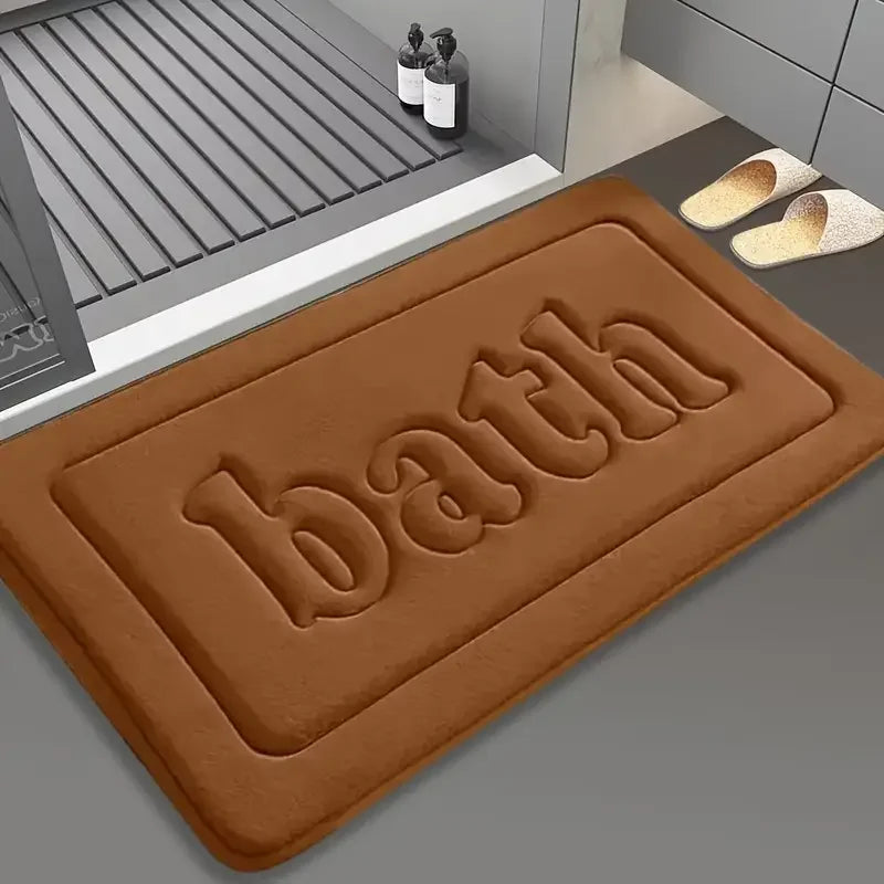 Soft Thick Flannel Bathroom Mat - Anti-Slip Water Absorbing Bath & Door Mat for Home Decoration