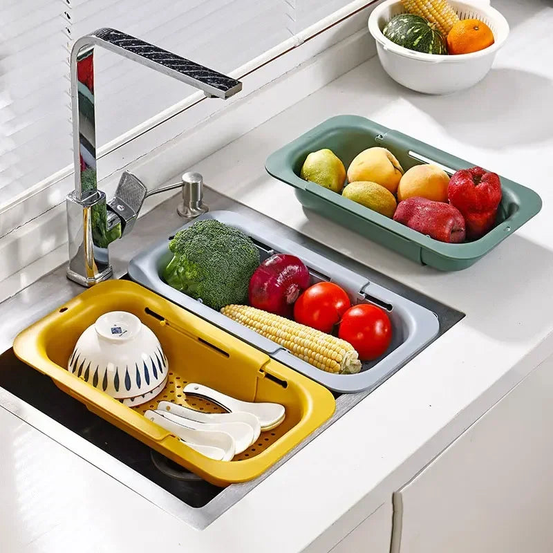 Adjustable Expandable Sink Drain Basket for Fruits & Vegetables