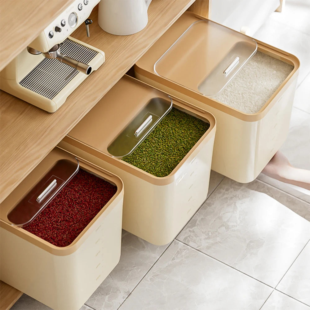 5/10/15KG Rice Storage Box Home with Lid Insect Proof Moisture Proof Rice Box Sealed Jar Kitchen Container Storing Dry Grain