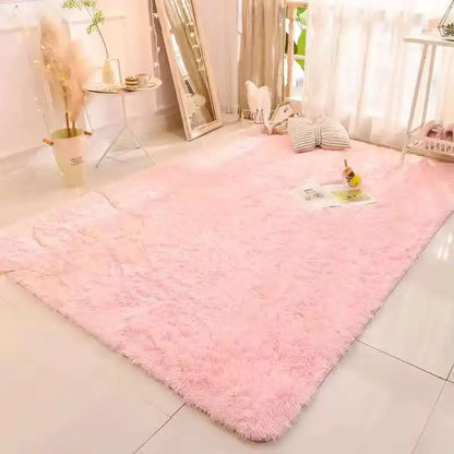 VIKAMA Tie-Dyed Fluffy Carpet - Warm Plush Bedside Rug & Play Mat for Living Room & Kids Room - Hom Haven