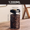 Vacuum Sealed Glass Storage Jar - Airtight Coffee Bean, Tea & Food Container