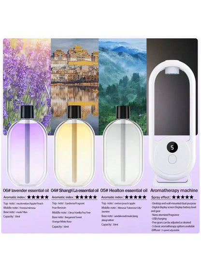 Rechargeable Portable Aromatherapy Diffuser with Essential Oil Deodorizer - Hom Haven