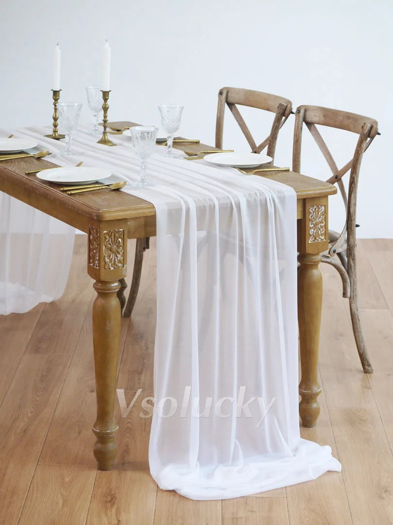 Table Runner Luxury Sheer for Wedding Rustic Boho Party Bridal Shower Birthday Christmas Decorations