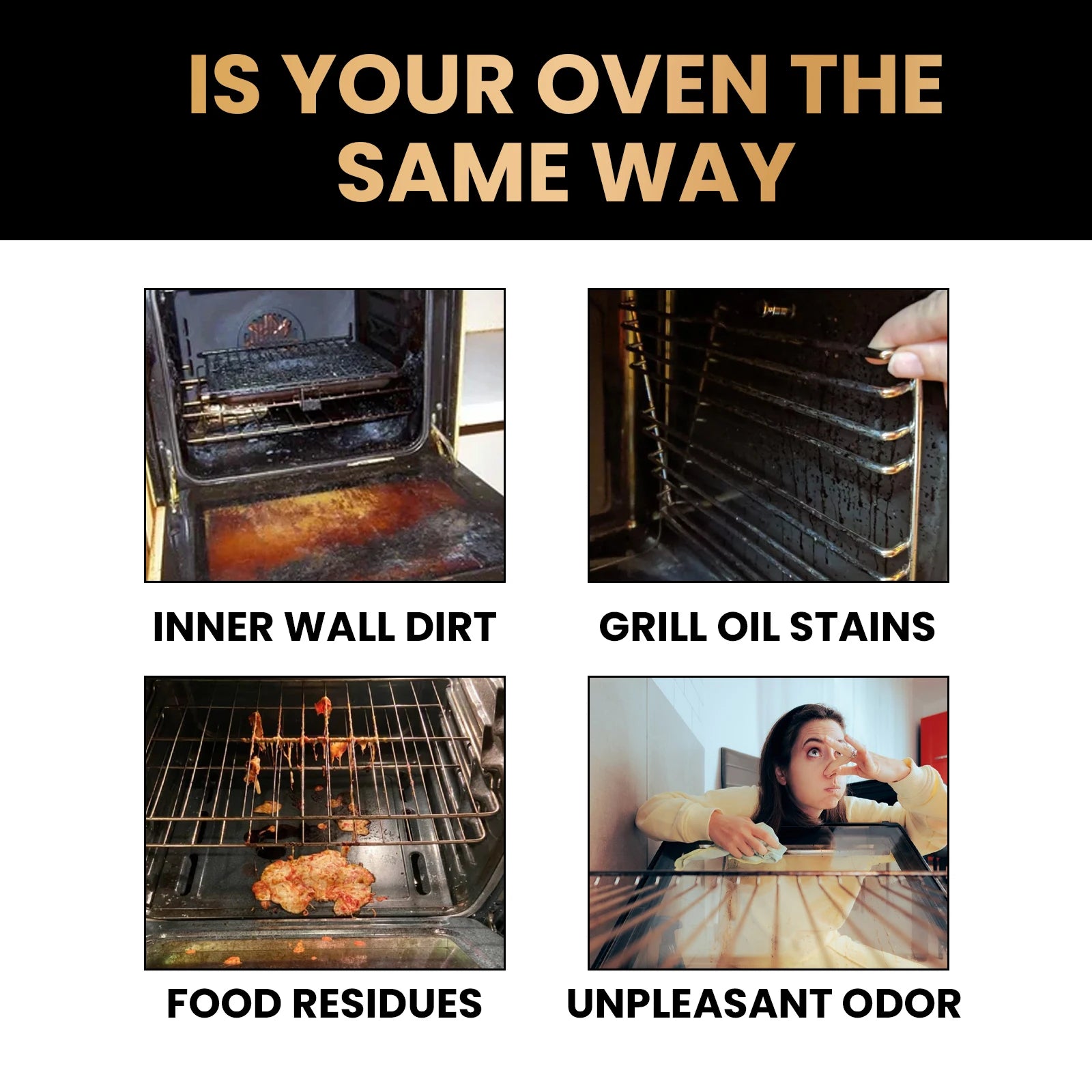 Oven Cleaning Foam Spray Removes Oil Stains for Kitchen Appliances