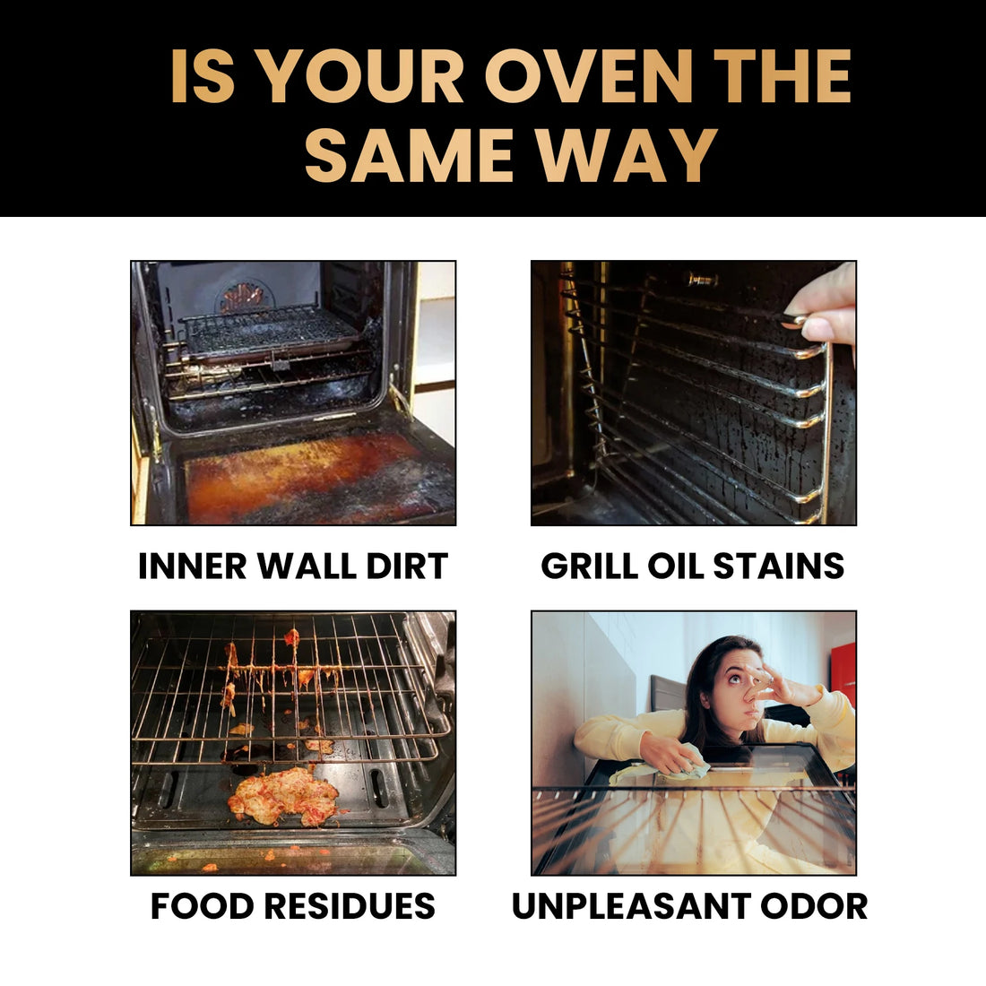 Oven Cleaning Foam Spray Removes Oil Stains for Kitchen Appliances