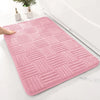Thickened absorbent striped floor mat solid color bathroom carpet bedroom comfortable cotton velvet non-slip mat entrance mat