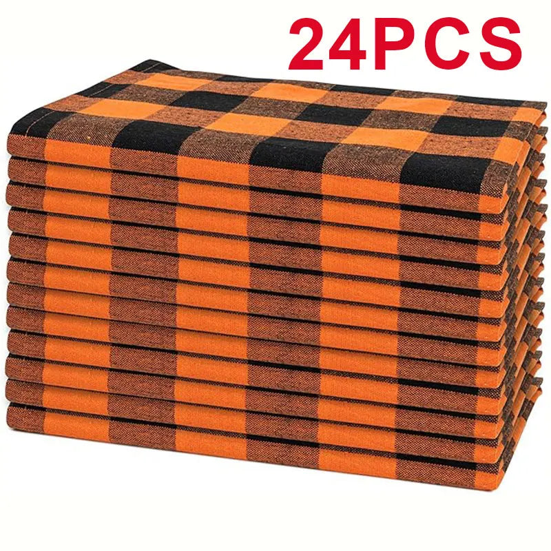 Set Of 6/12/24 40x40cm Tablecloth Napkins, Durable Polyester Thickened Pads, Reusable Kitchen, Dining, Holiday Decorations