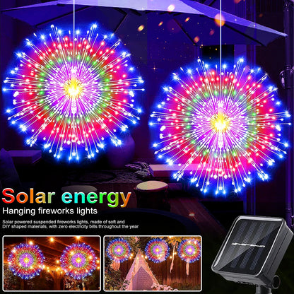 Solar Firework LED Lights Outdoor Copper Wire Fairy Lights for Garden - Hom Haven