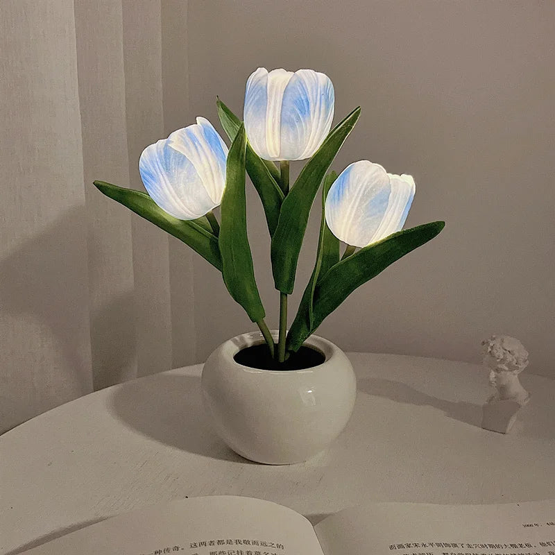 LED Tulip Night Lamp Decorative Flower Desk Light Gift for Room Decor
