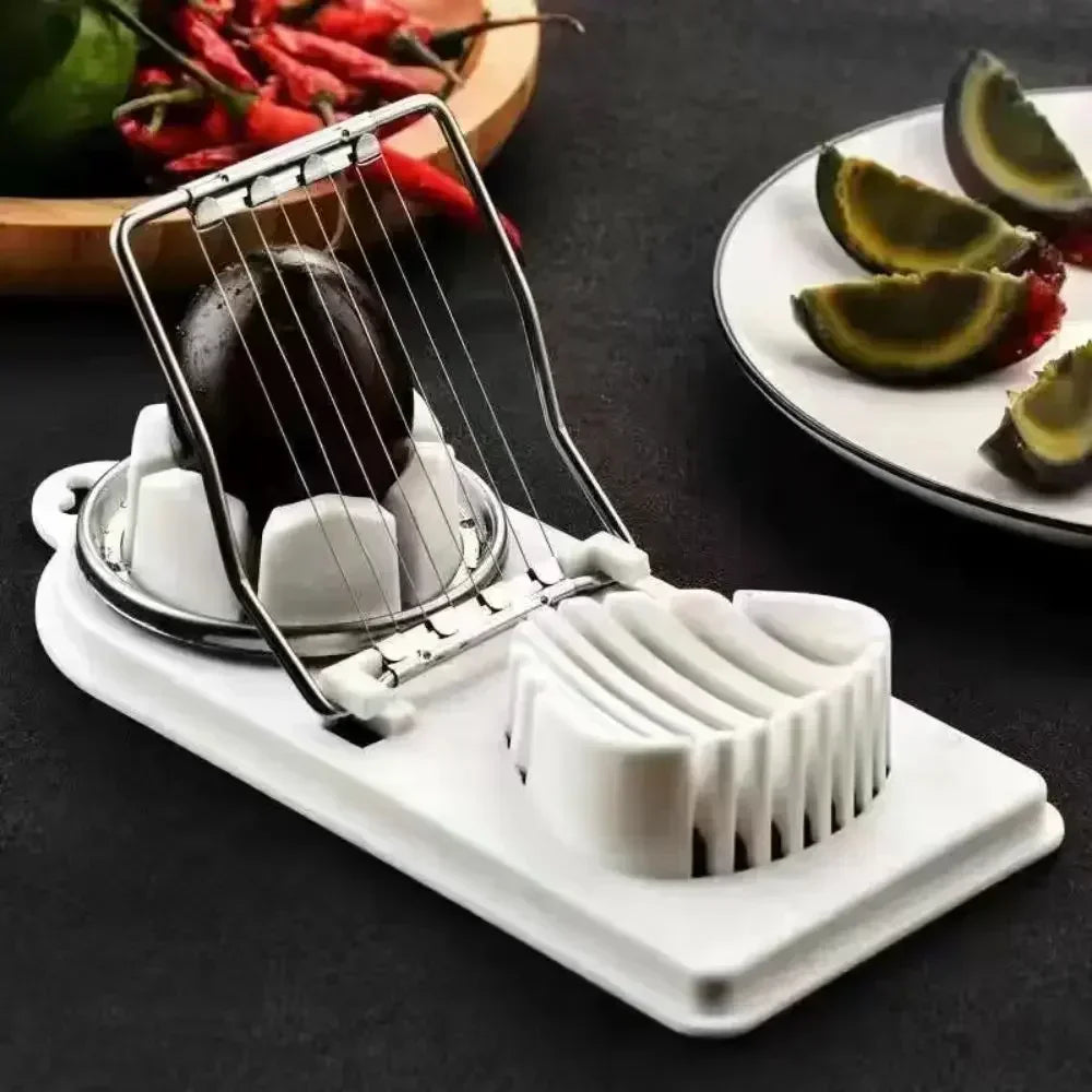 2-in-1 Stainless Steel Egg Slicer - Multi-Purpose Kitchen Tool for Regular, Century & Preserved Eggs