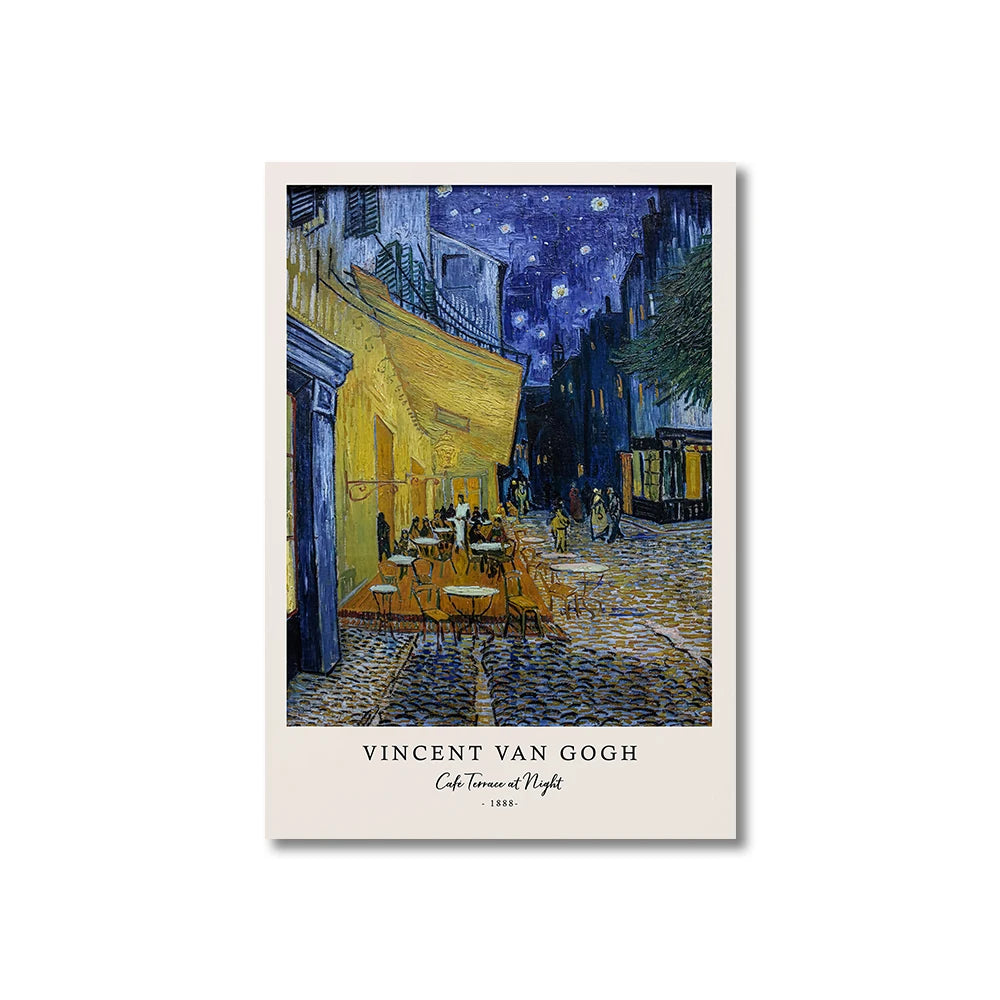 Vincent Van Gogh Starry Night Canvas Wall Art - Unframed Classic Painting Print for Living Room Decor - Hom Haven