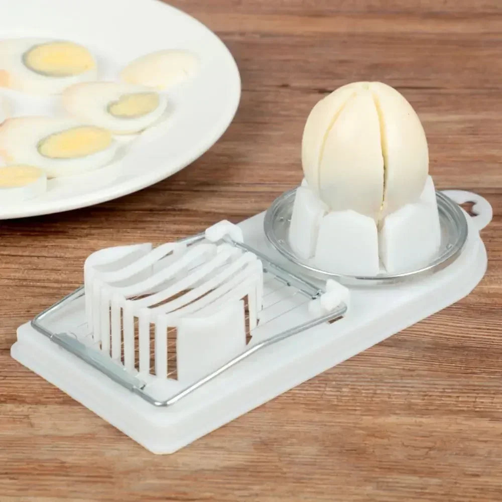 2-in-1 Stainless Steel Egg Slicer - Multi-Purpose Kitchen Tool for Regular, Century & Preserved Eggs