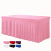 4Ft 6Ft 8Ft Spandex Table Skirt Universal Fitted Stretch Tablecloth for Party, Banquet, Wedding and Events