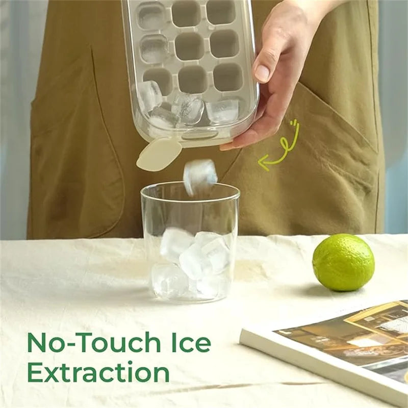 Ice Cube Tray with Lid & Bin, Quick-Release Freezer Ice Mold Set (7/14/21 PCs)