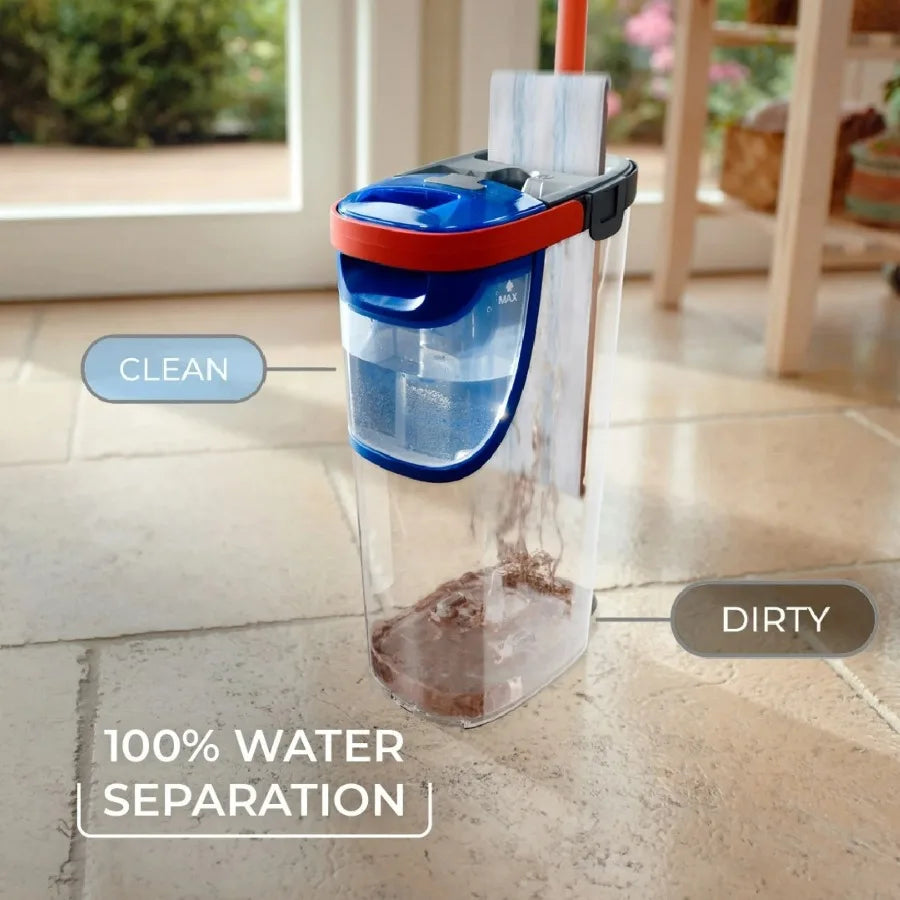 O-Cedar H2prO Flat Mop System Dual-Tank Clean and Dirty Water Separation