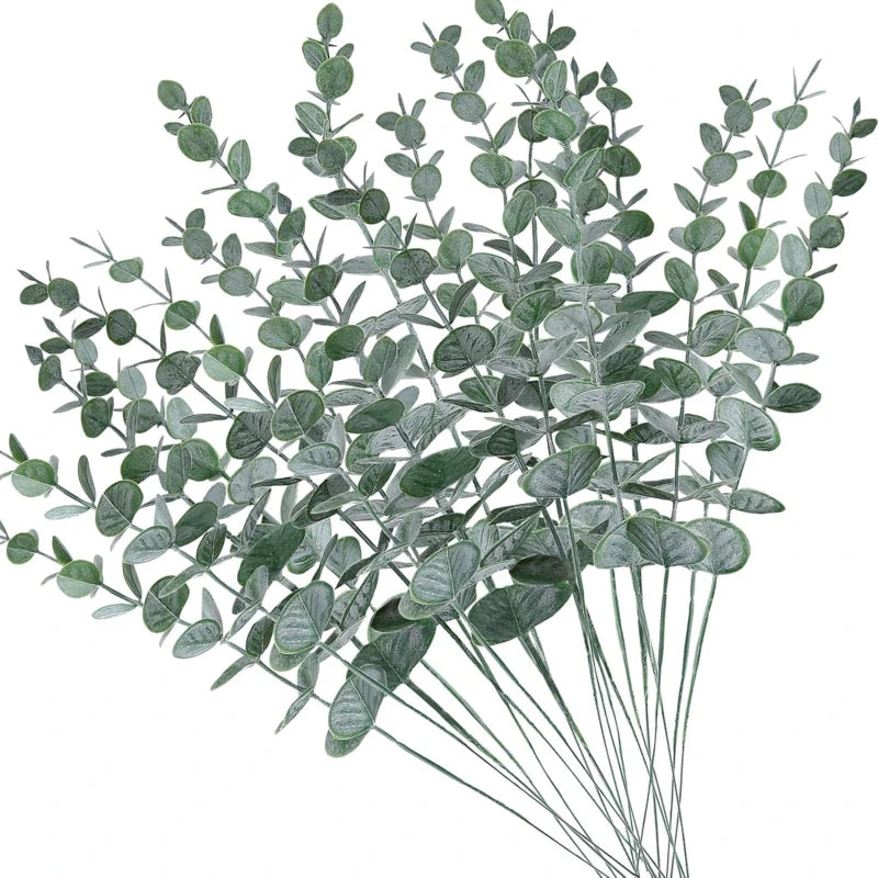 10/50pcs Artificial Plants Eucalyptus Leaves Fake Plants Vase Table Party Wedding Bridal Bouquet Home Decorations Outdoor Garden