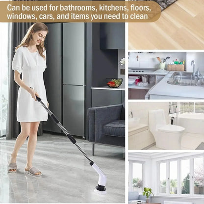 Cordless Electric Spin Scrubber Multifunctional Cleaning Brush for Bathroom Kitchen - Hom Haven