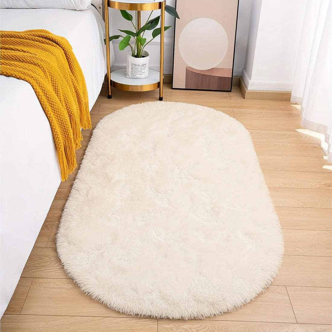VIKAMA Grey Dense Silk Carpet Winter Warm Carpet Bedroom Bedside Rugs Living Room Sofa Carpet  Long Hair Soft Floor Mat Home Dec